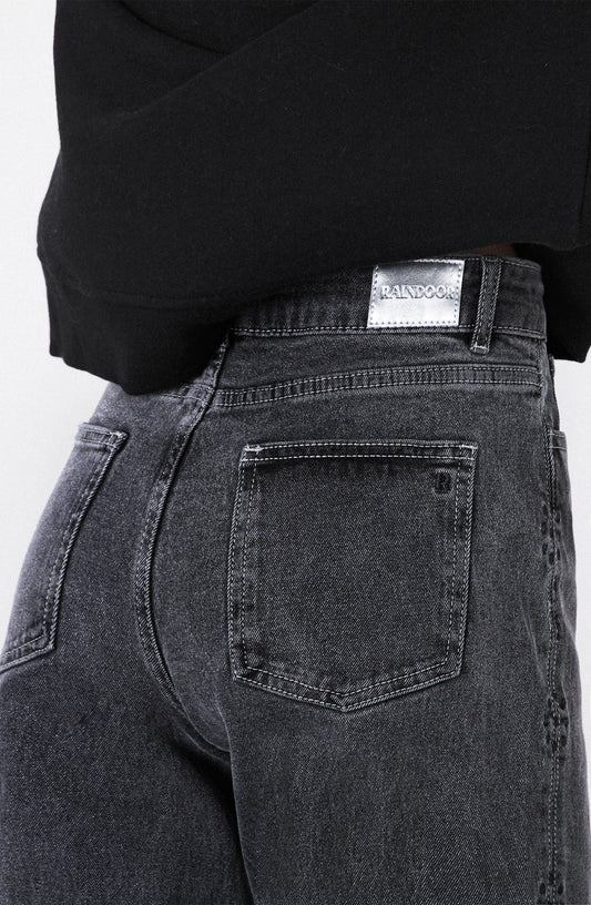 Pantalón Flor Bordada Grey