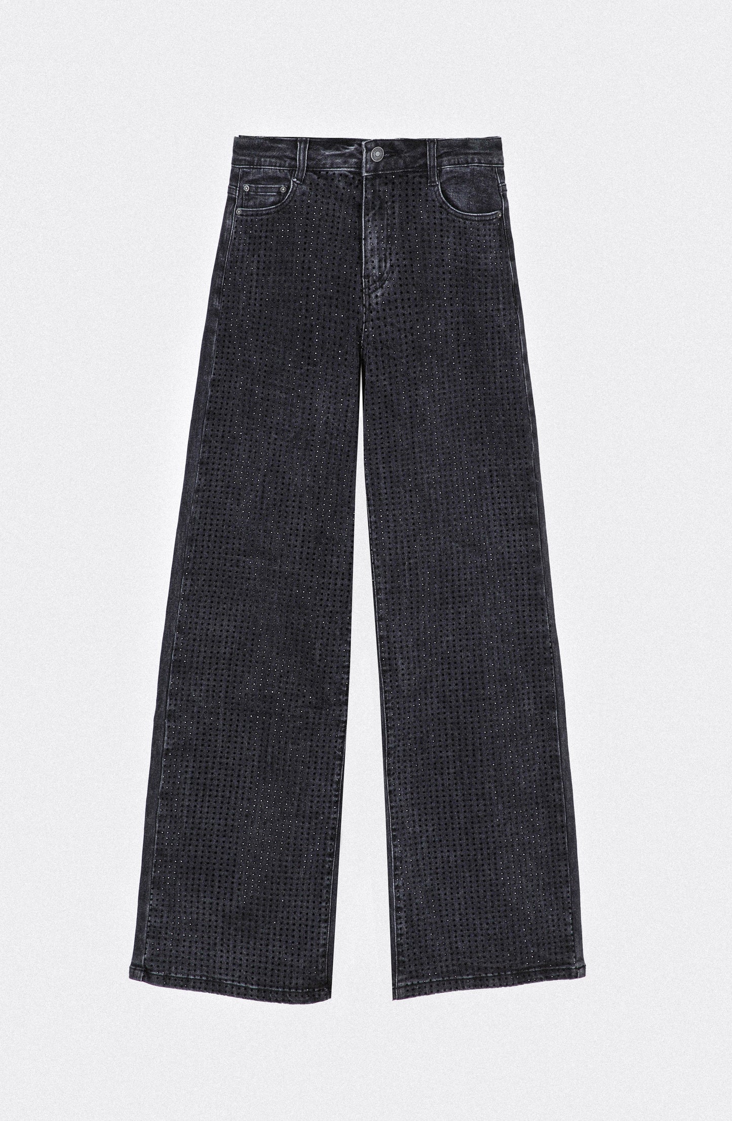 Pantalón Wide Leg Strass Black