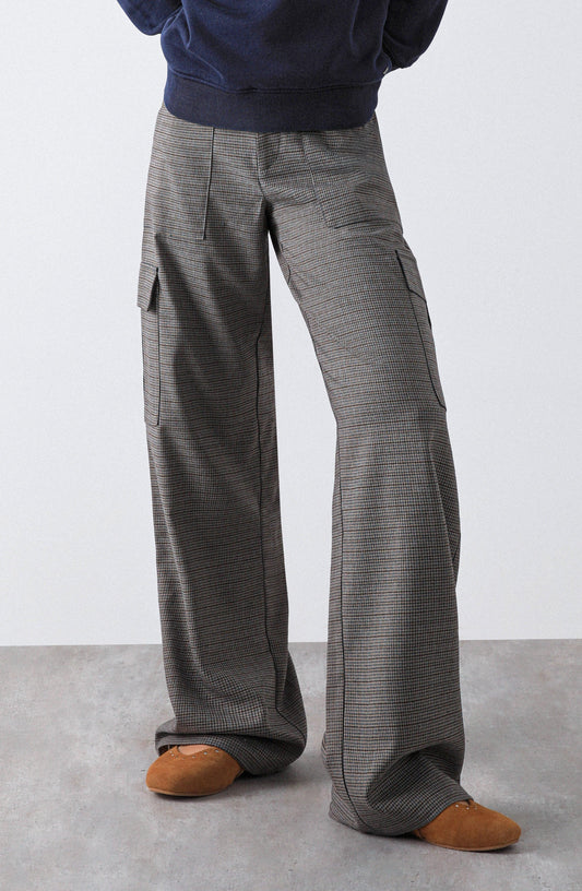 Pantalón Tejido Cargo Brown