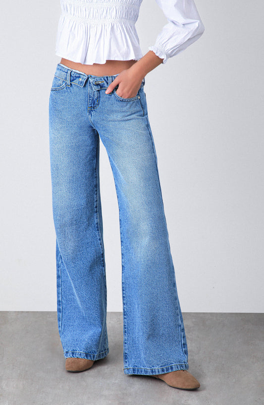 Pantalón Pretina Invertida Blue