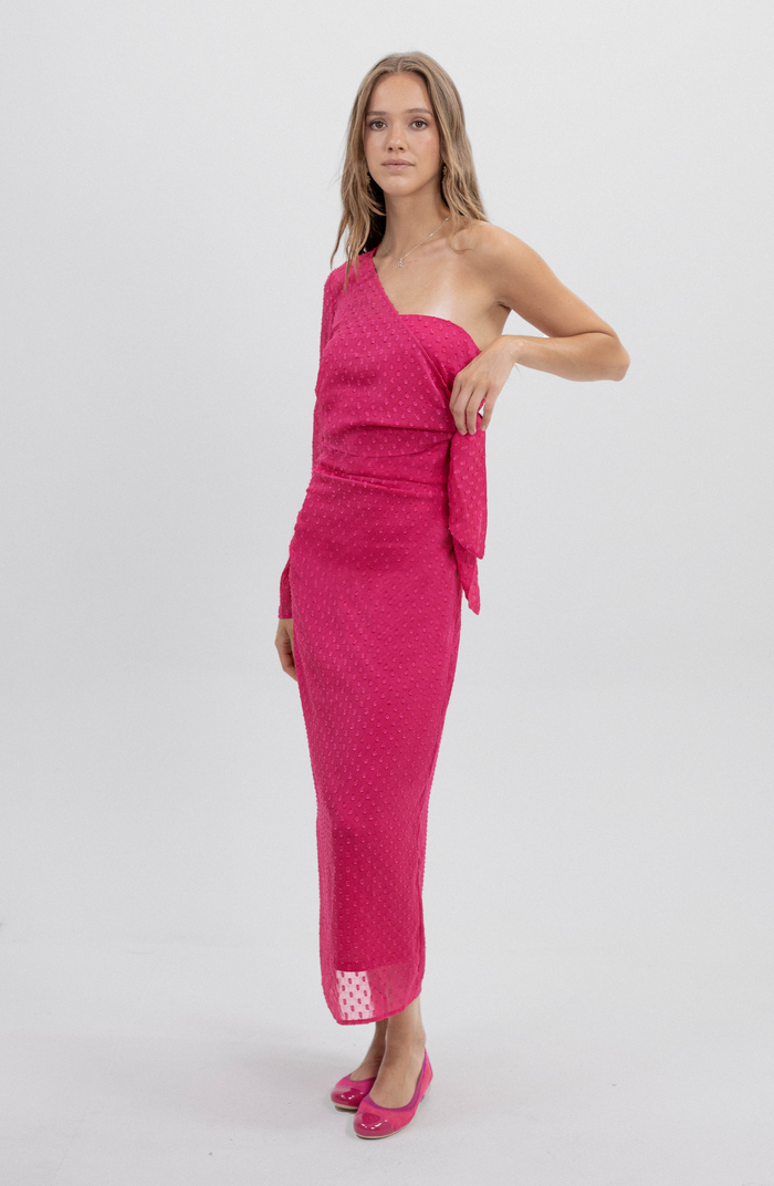 Vestido Strapless Bolero Fucsia