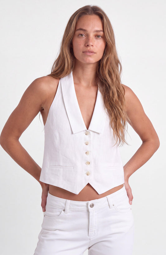 Vest Lino White