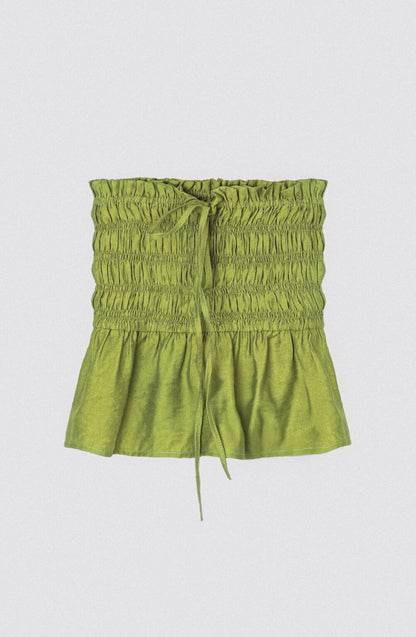 Top Strapless Lino Pistacho