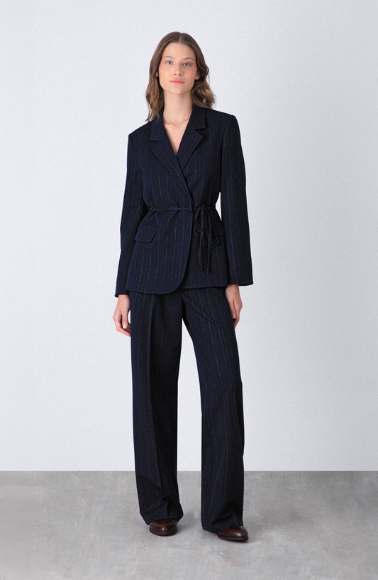 Blazer Lineas Lurex Navy