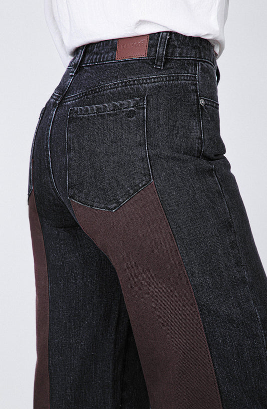 Pantalón Aplicación Denim Brown