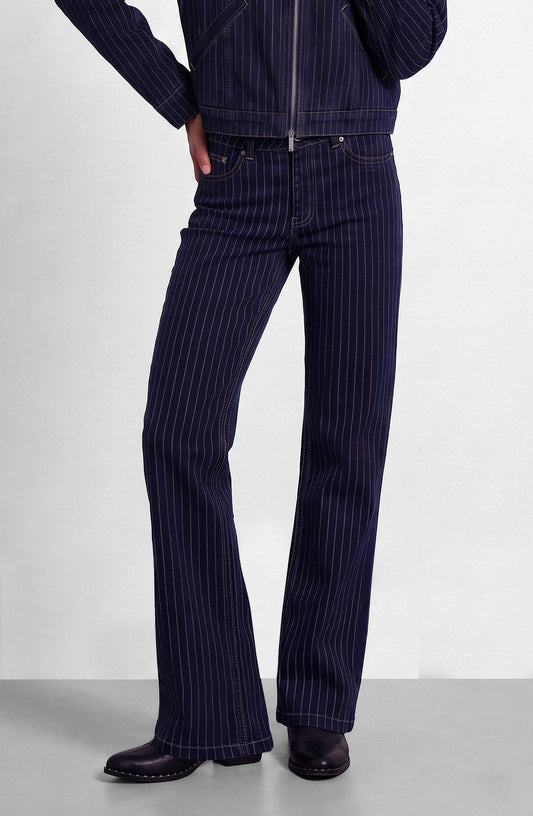 Pantalón Denim Rayado Indigo