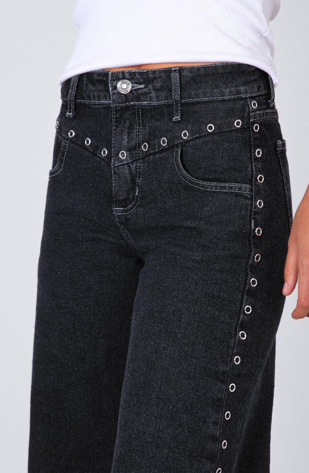 Pantalón Ojal Frontal Black