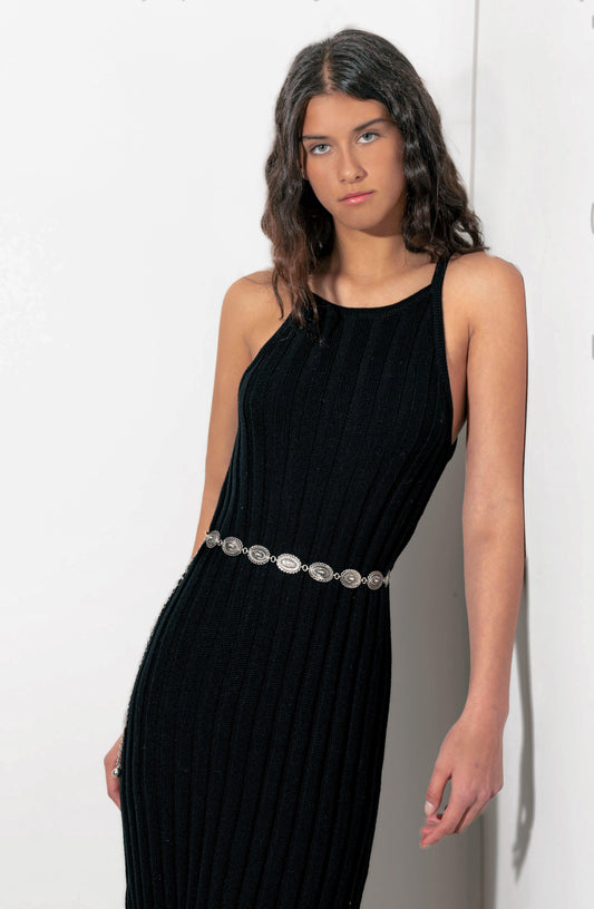 Vestido Tejido Halter Black