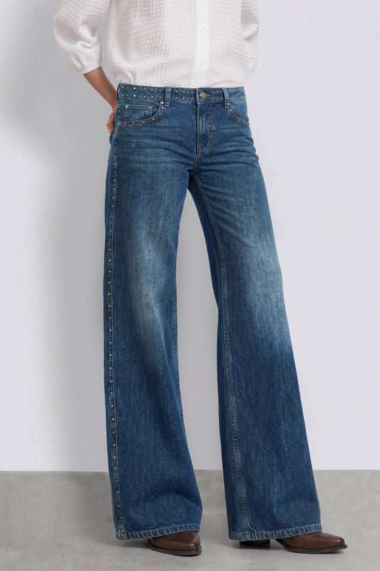 Pantalón Pretina Tachas Light Blue