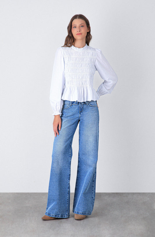 Pantalón Pretina Invertida Blue