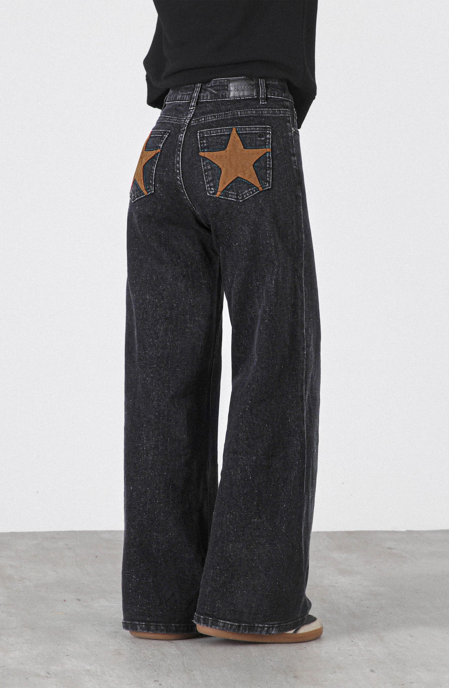 Pantalón Straight Estrellas Black