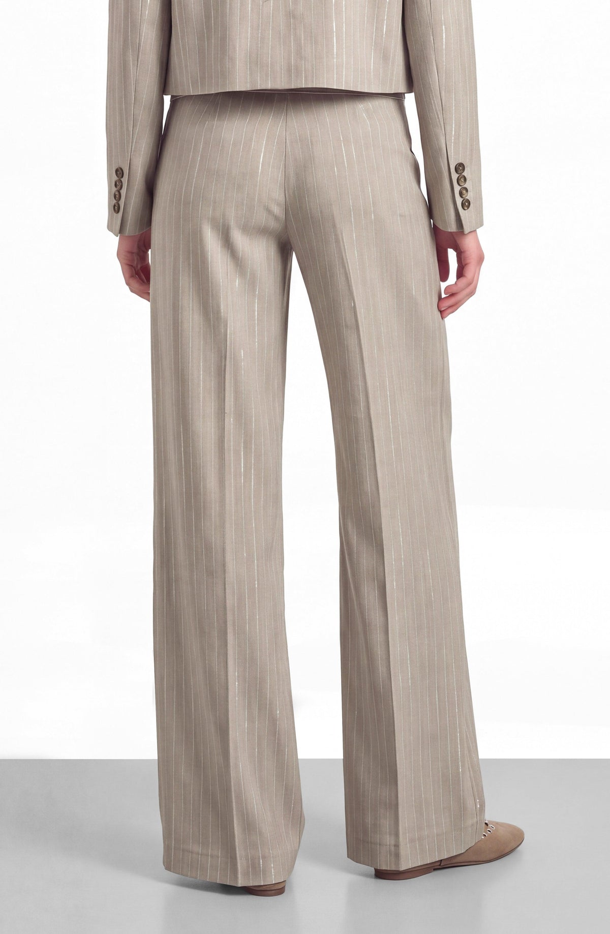 Pantalón Sastrero Lurex Beige
