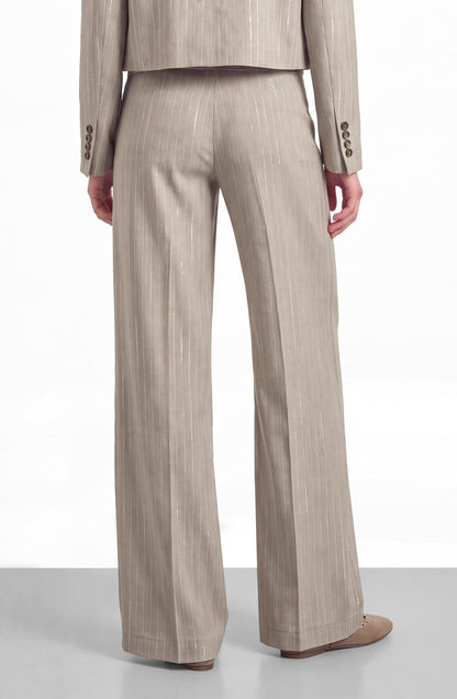 Pantalón Sastrero Lurex Beige