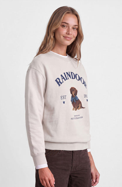 Sudadera Perro Salchicha Ecru