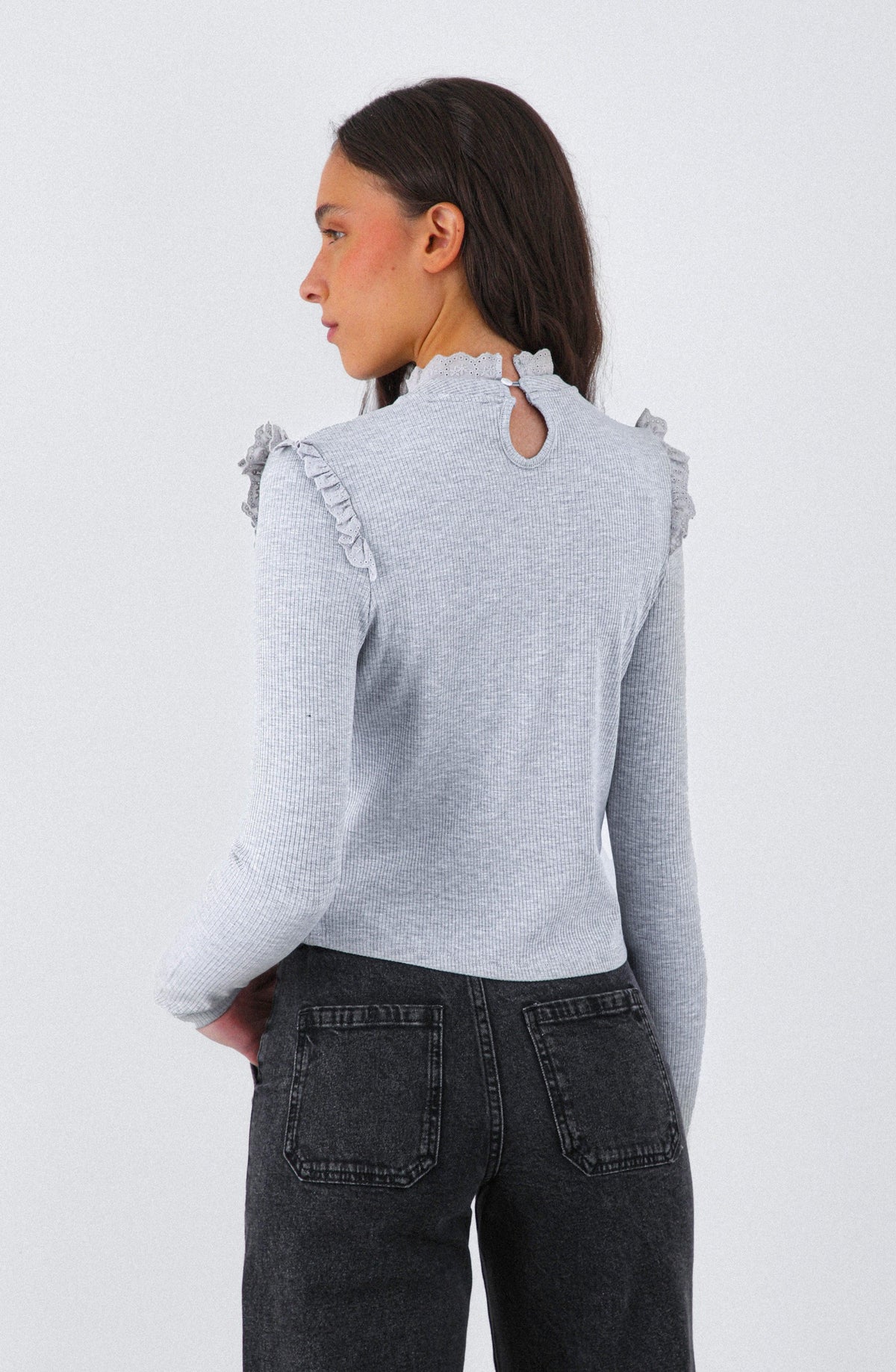 Playera Manga Larga Vuelos Gray