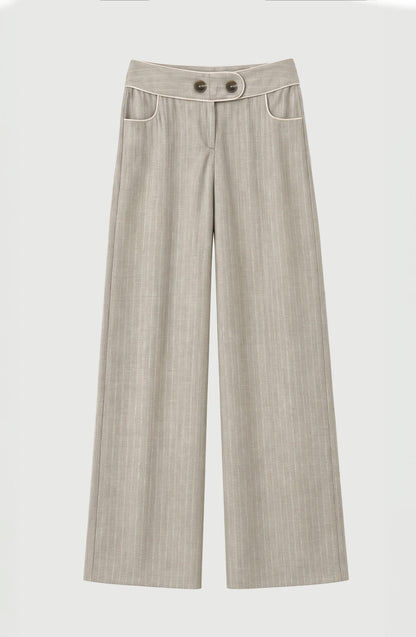 Pantalón Sastrero Lurex Beige