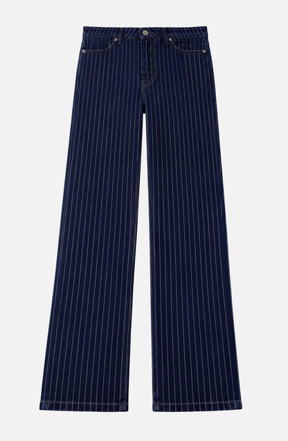 Pantalón Denim Rayado Indigo