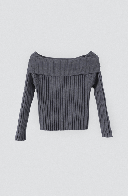 Playera Tejida Hombros Gray
