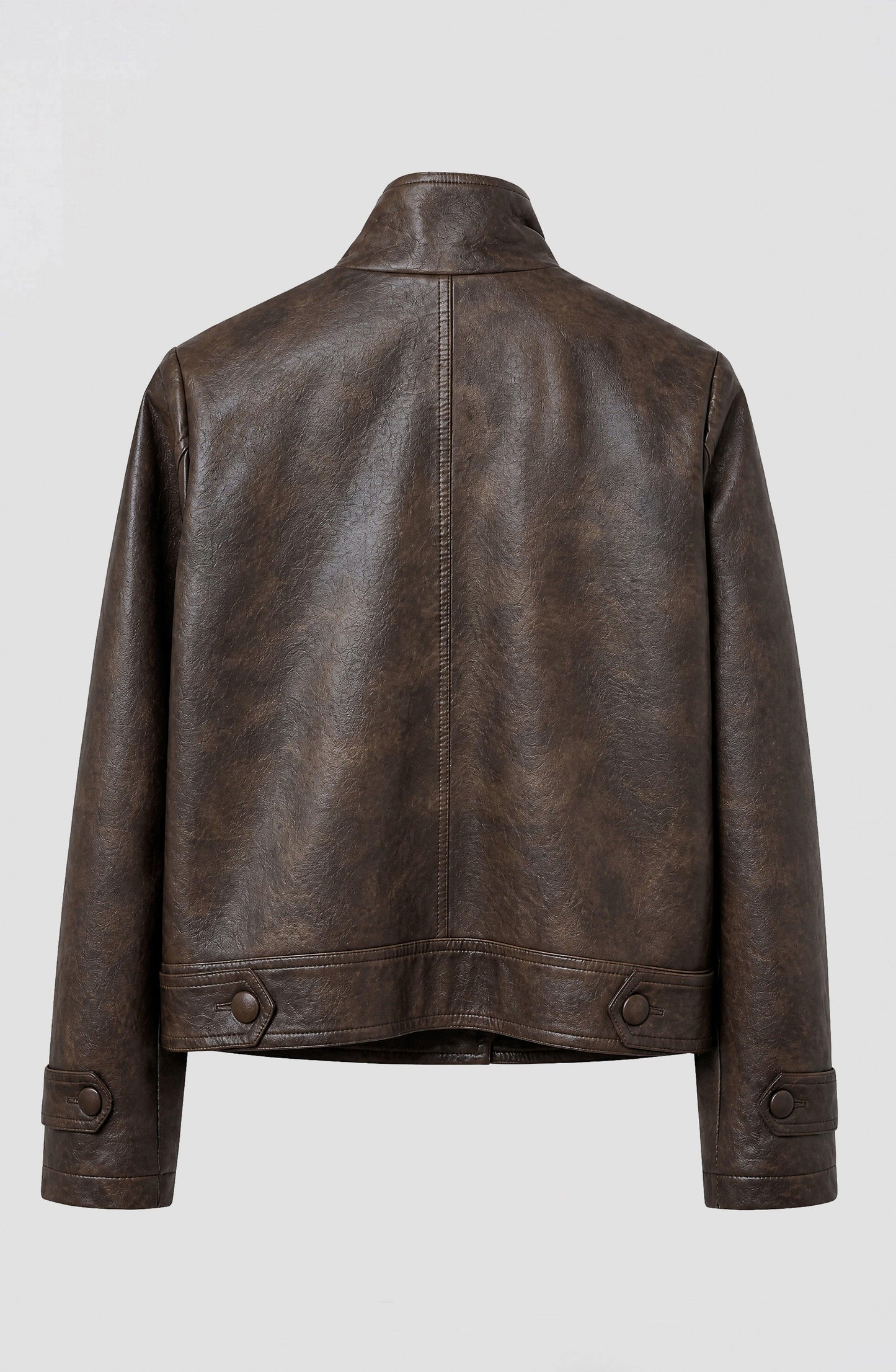 Chamarra Pu Cuello Funnel Brown