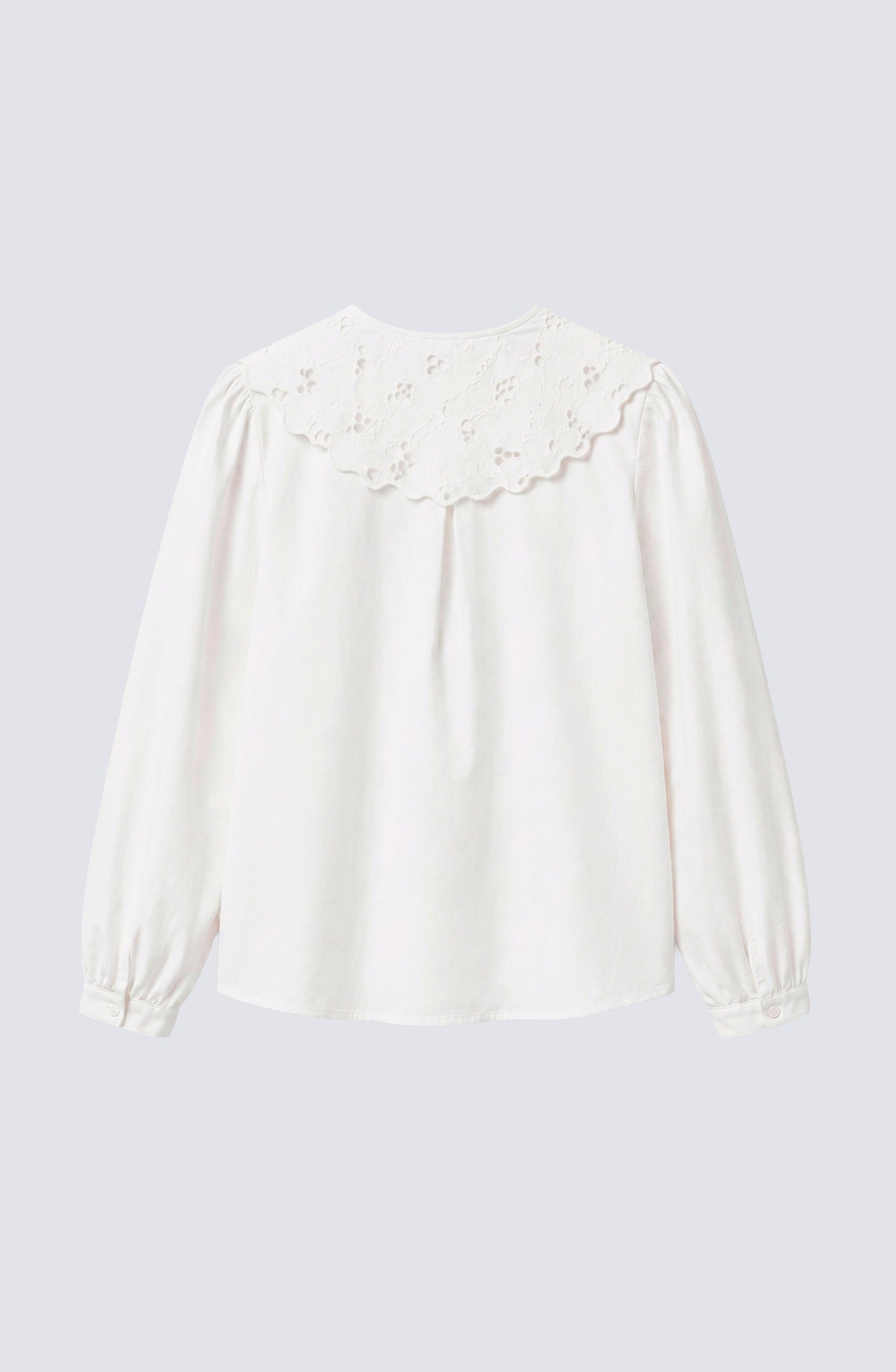 Blusa Cuello Bobo Embroidery White