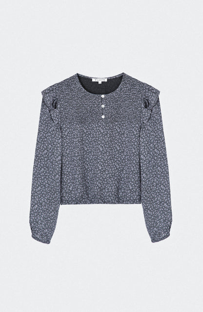 Blusa Estampada Vuelo Lurex Grey