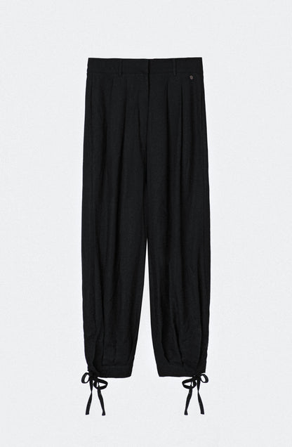 Pantalón Balloon Lino Black