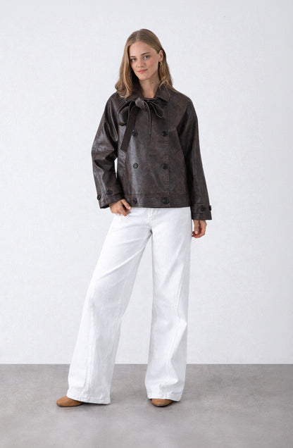 Chaqueta Pu Lazo Brown