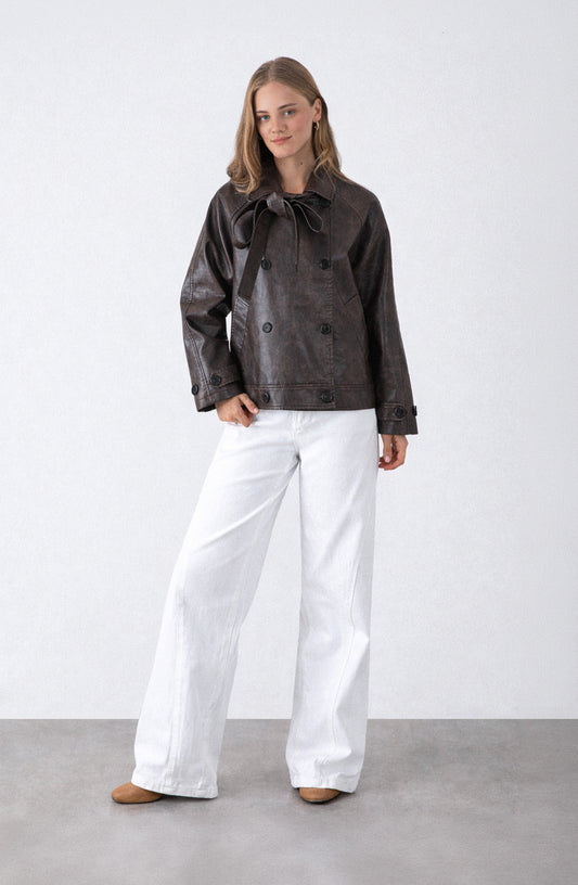Chaqueta Pu Lazo Brown