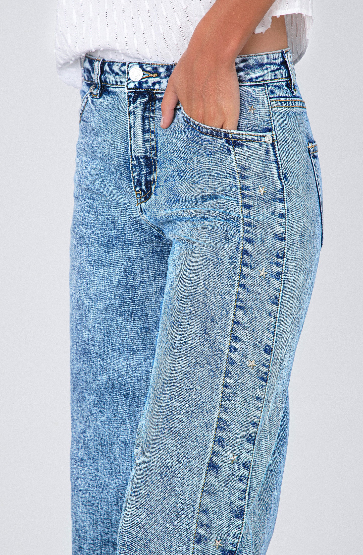 Pantalón Franja Estrella Blue