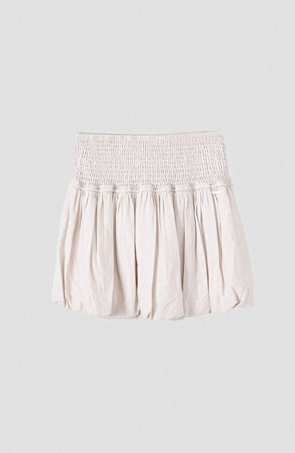 Falda Globo Lino Ecru