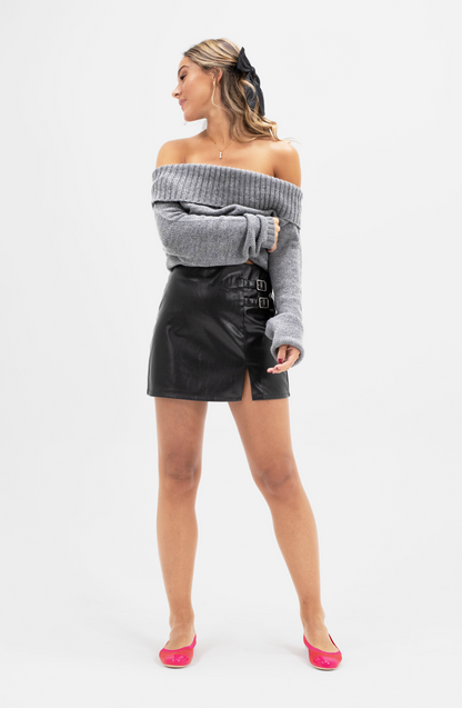 Falda Lisa P.U. Black