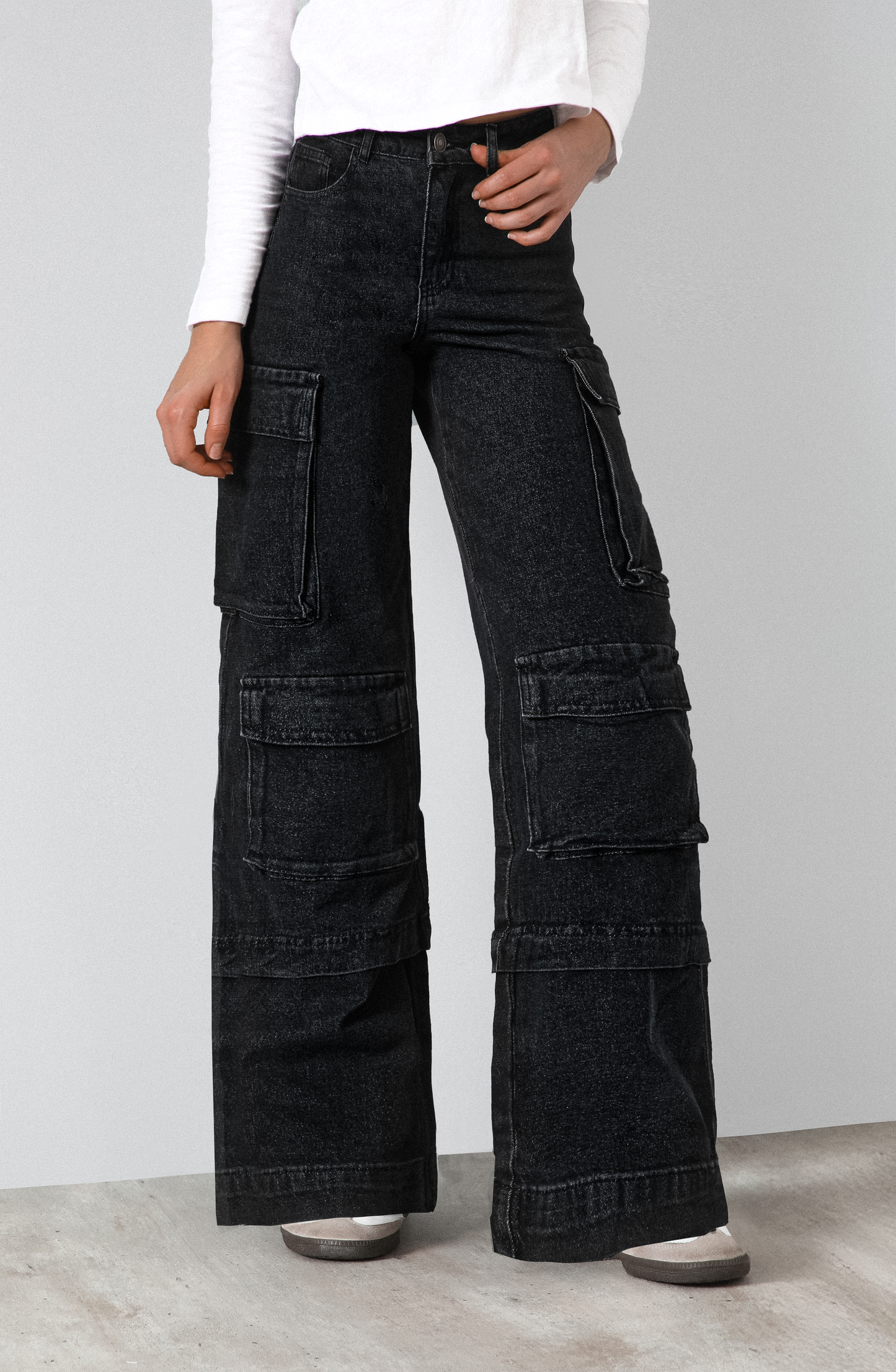 Pantalón Cargo Bolsillos Black R