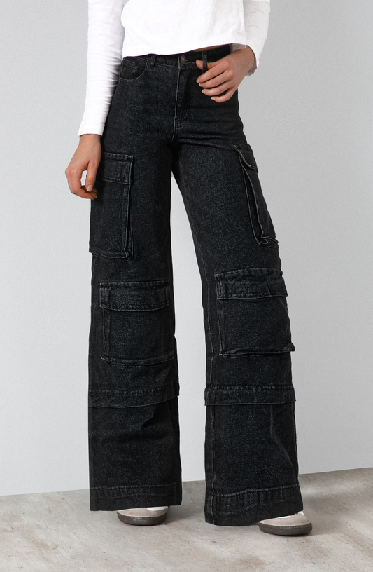 Pantalón Cargo Bolsillos Black R