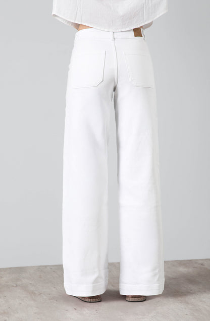 Pantalón Flores Tachas White