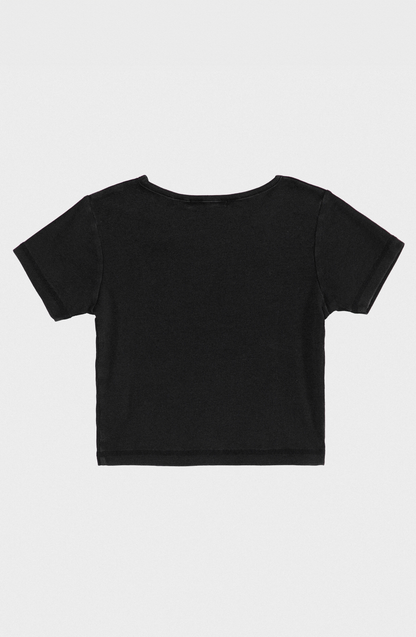 Top Manga Corta Rib Gray