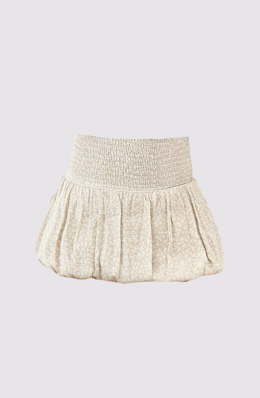 Falda Globo Lurex Ecru