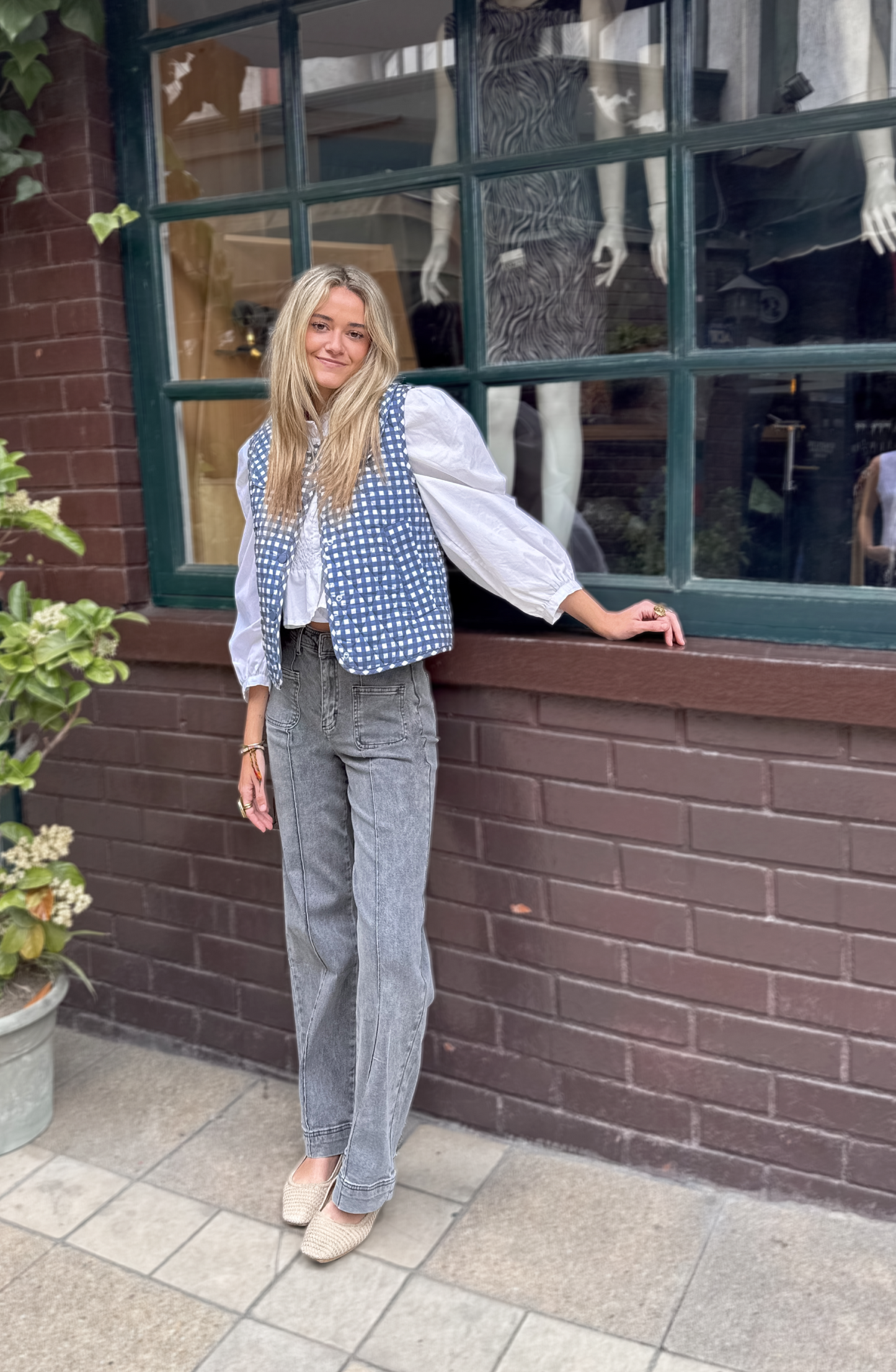 Quilted Vest Vichy