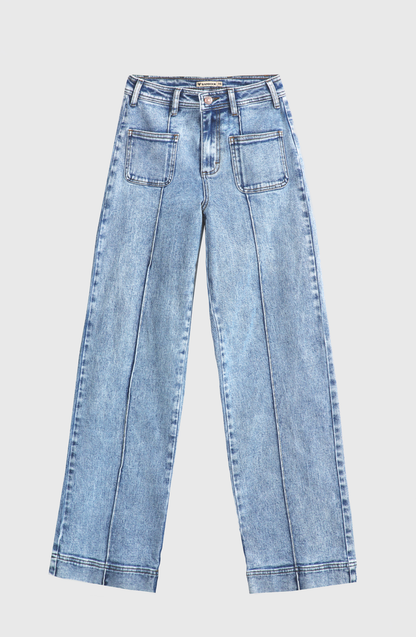 Pants Wide Leg Pocket Blue
