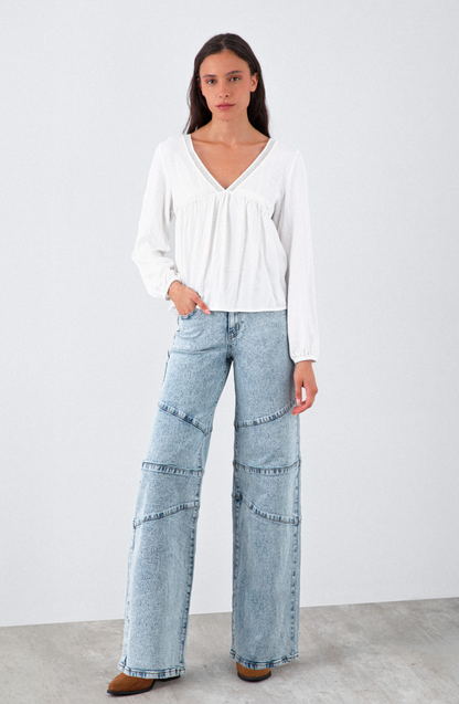 Blusa Cuello En V White