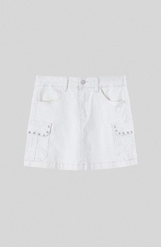 Falda Cargo White